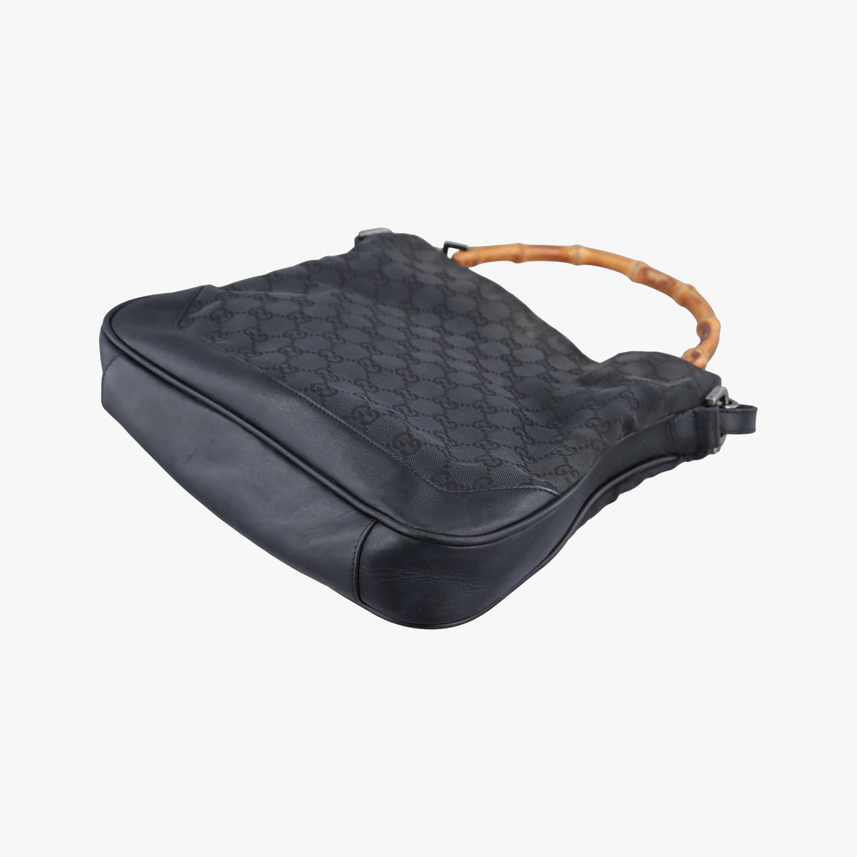 Pre-owned Gucci Bamboo GG Canvas Black canvas×leather 001-40 shoulderbag | stylenewstar