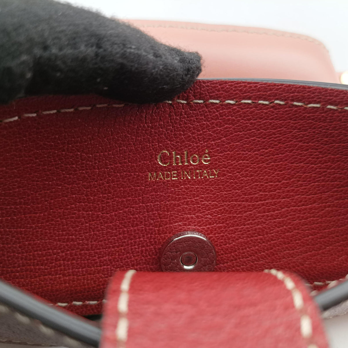Pre-owned Chloe Aby Pink x Red Leather  shoulderbag | stylenewstar