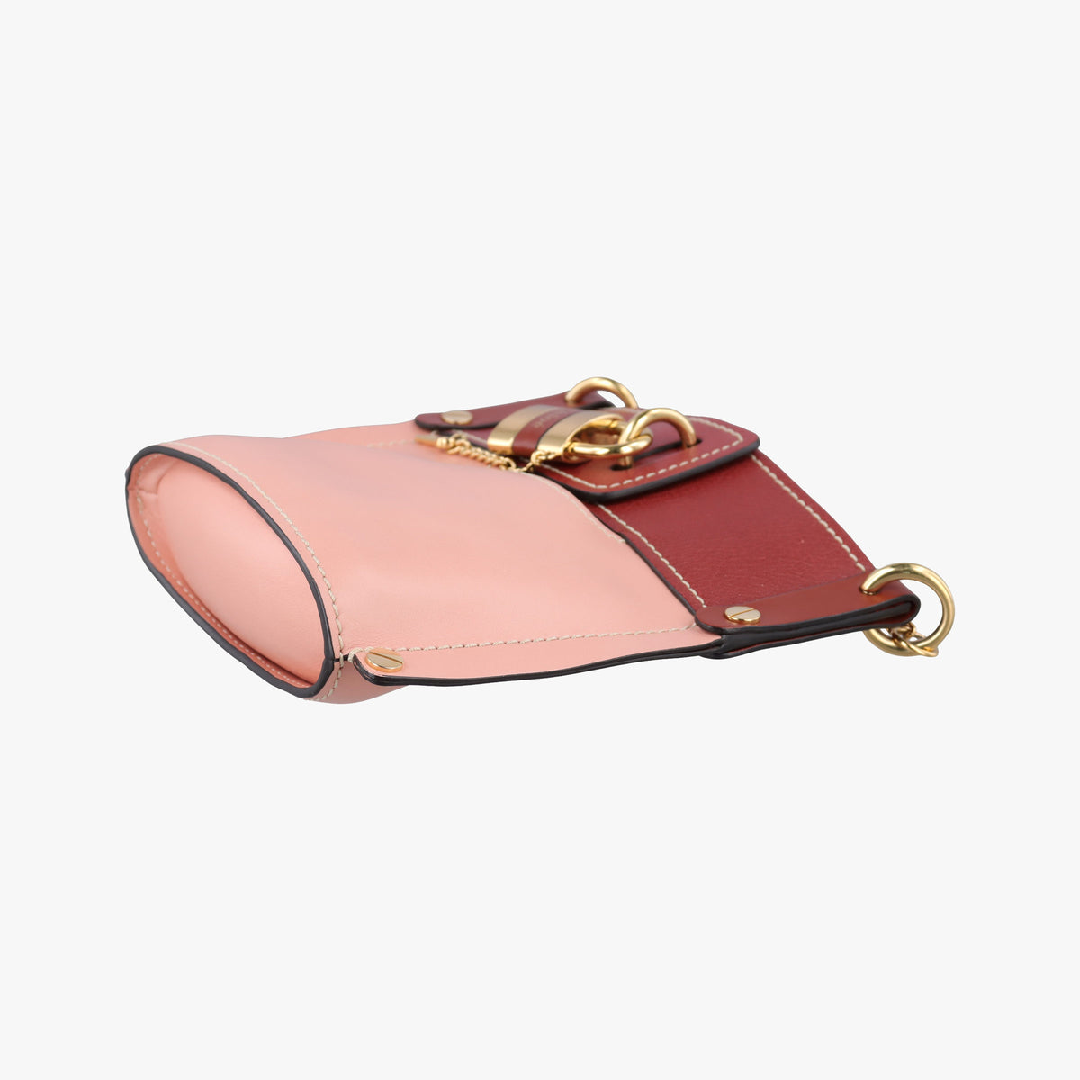 Pre-owned Chloe Aby Pink x Red Leather  shoulderbag | stylenewstar