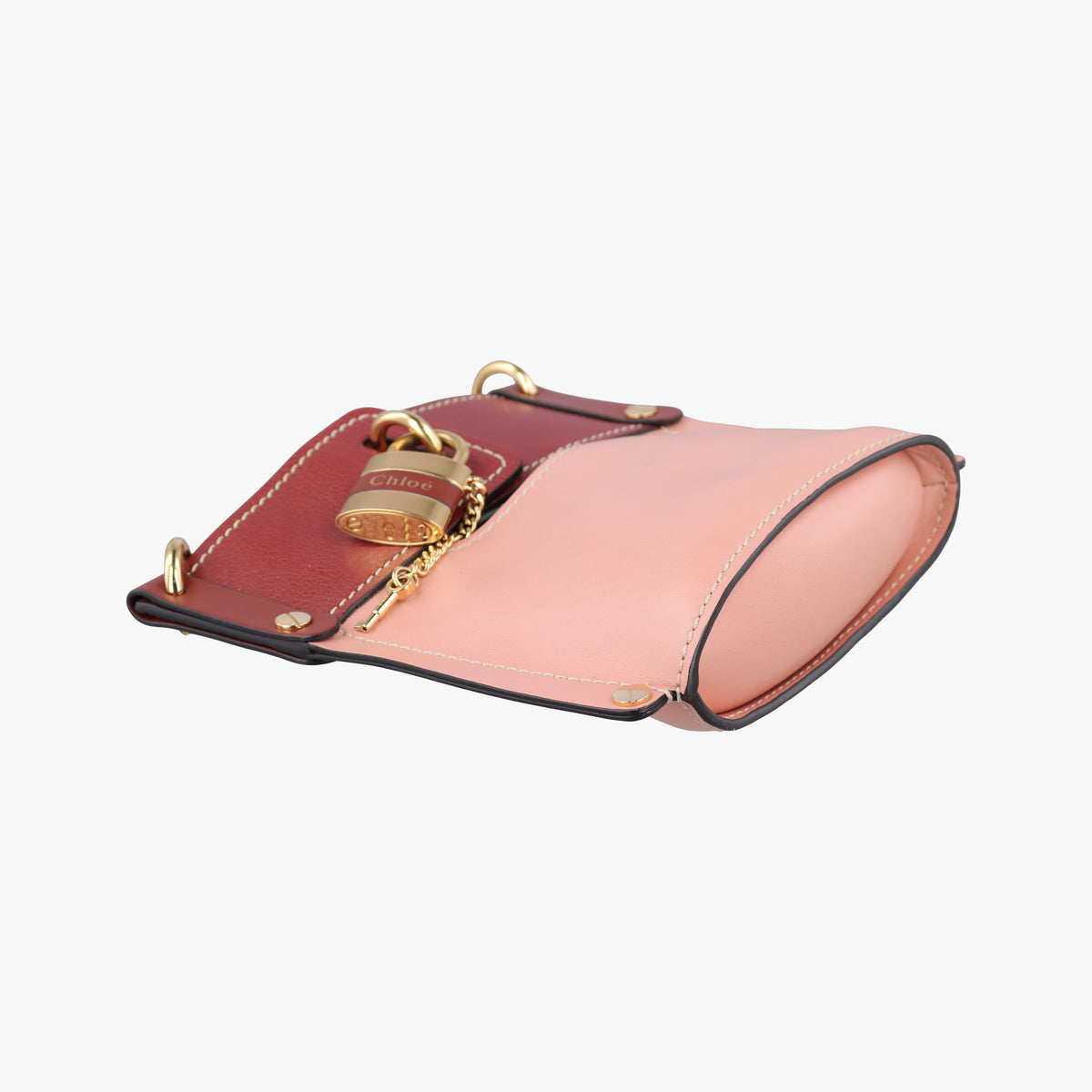 Pre-owned Chloe Aby Pink x Red Leather  shoulderbag | stylenewstar