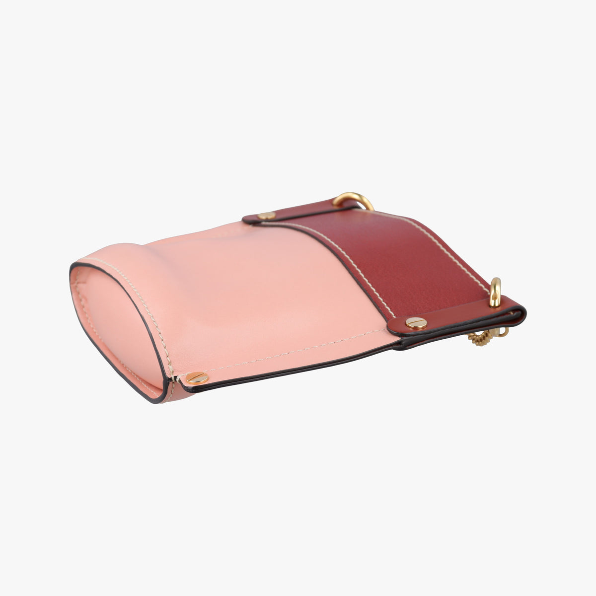 Pre-owned Chloe Aby Pink x Red Leather  shoulderbag | stylenewstar