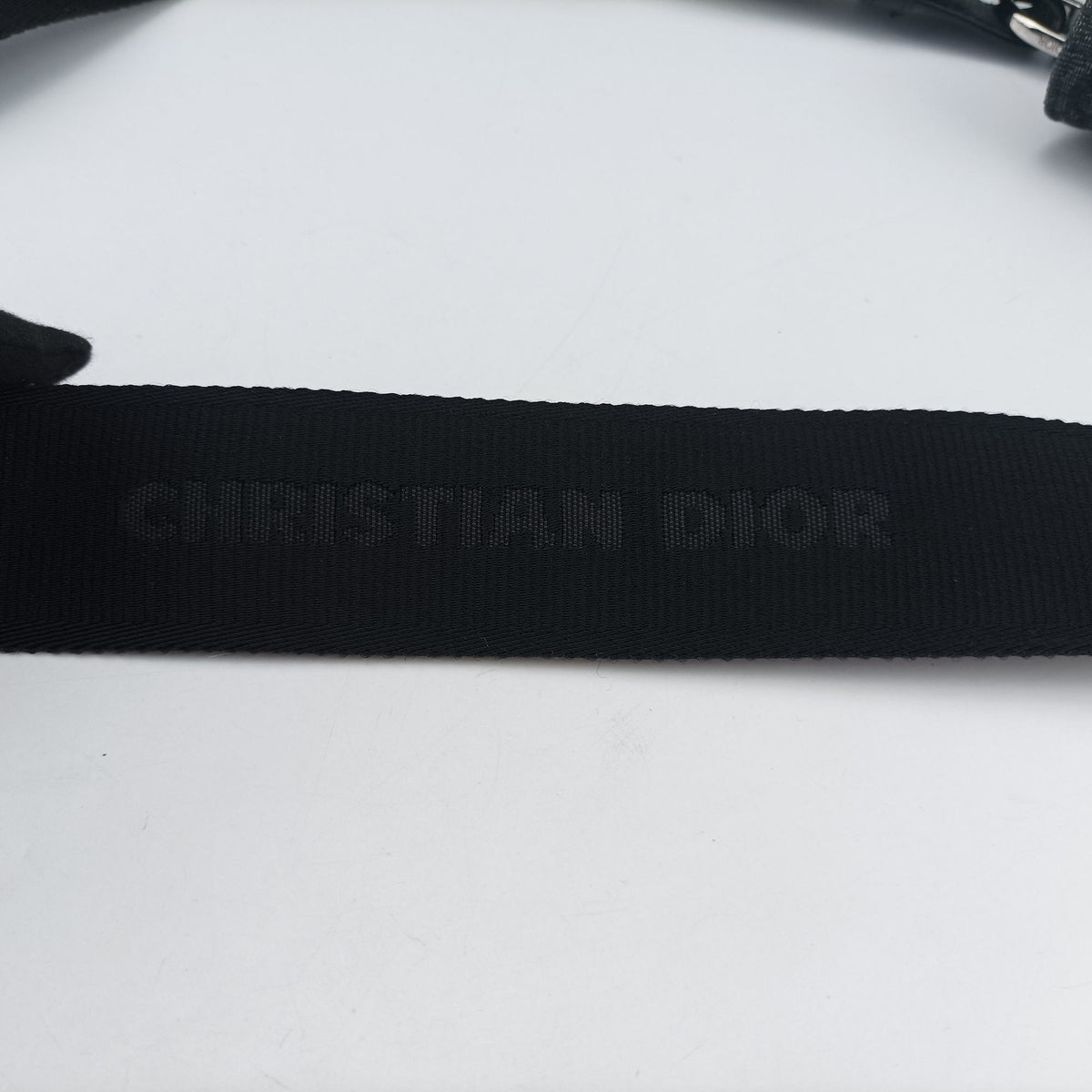 Pre-owned Christian Dior Saddle Black Jacquard  bum bag/waist bag | stylenewstar