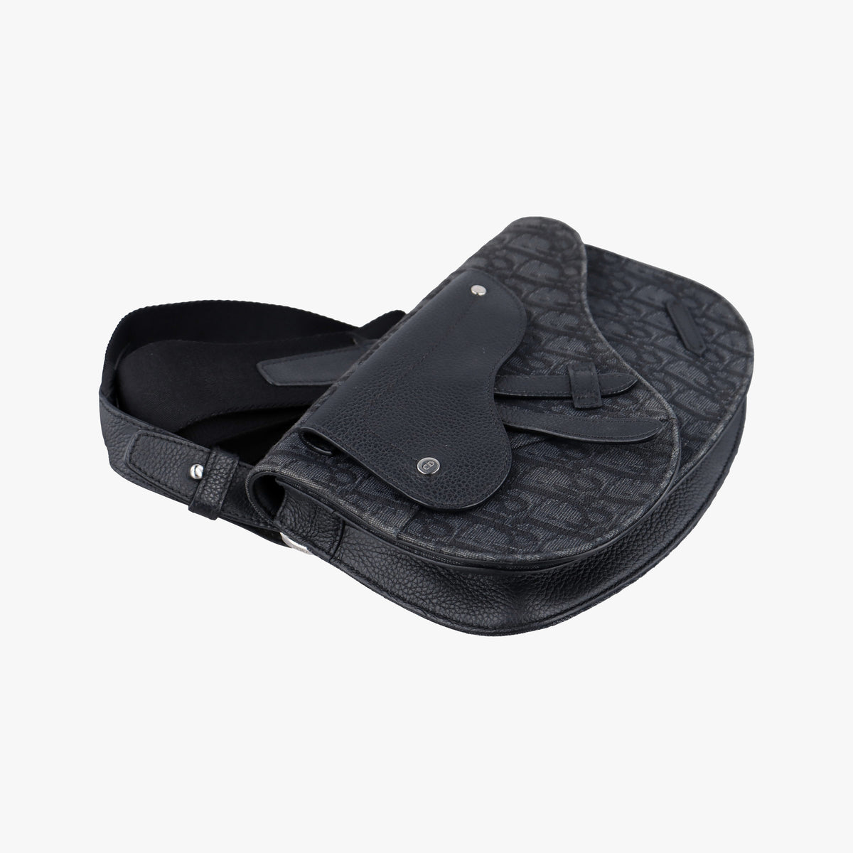 Pre-owned Christian Dior Saddle Black Jacquard  bum bag/waist bag | stylenewstar