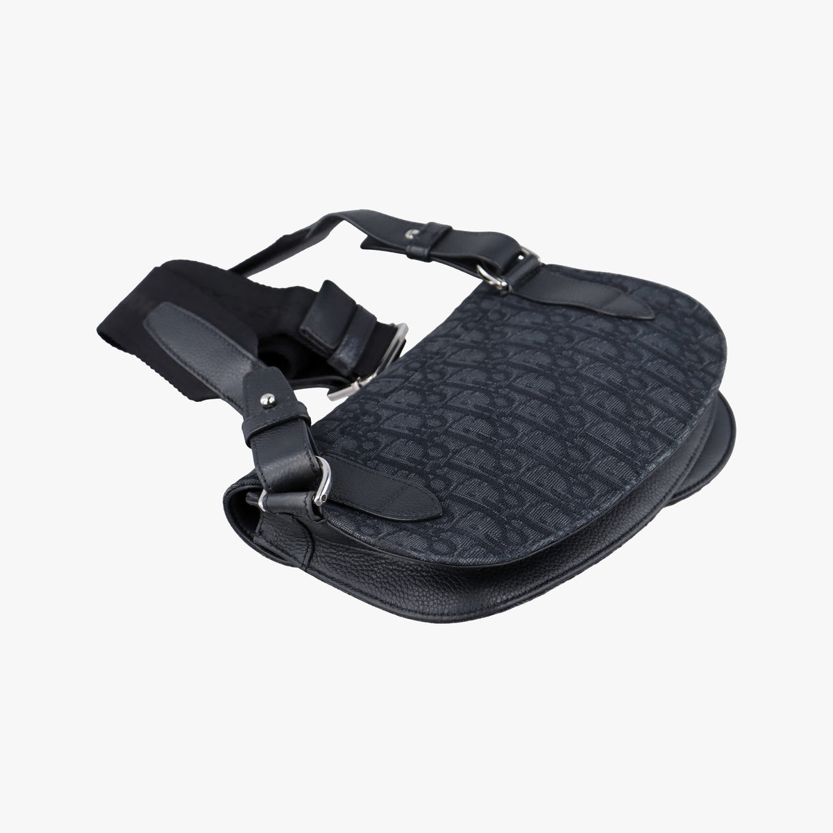 Pre-owned Christian Dior Saddle Black Jacquard  bum bag/waist bag | stylenewstar