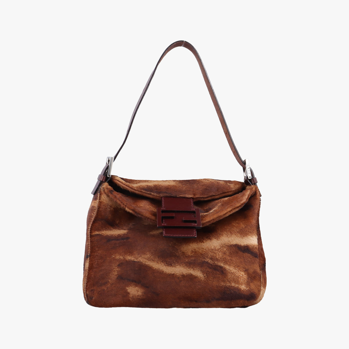 Vintage Fendi Mamma Baguette Brown pony hair 26426 shoulderbag | stylenewstar