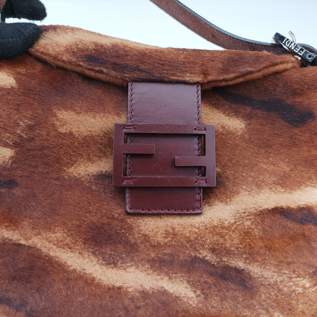 Vintage Fendi Mamma Baguette Brown pony hair 26426 shoulderbag | stylenewstar