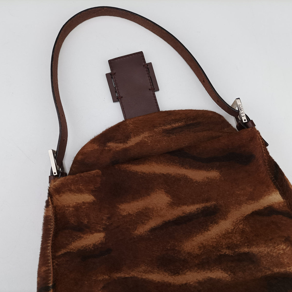 Vintage Fendi Mamma Baguette Brown pony hair 26426 shoulderbag | stylenewstar