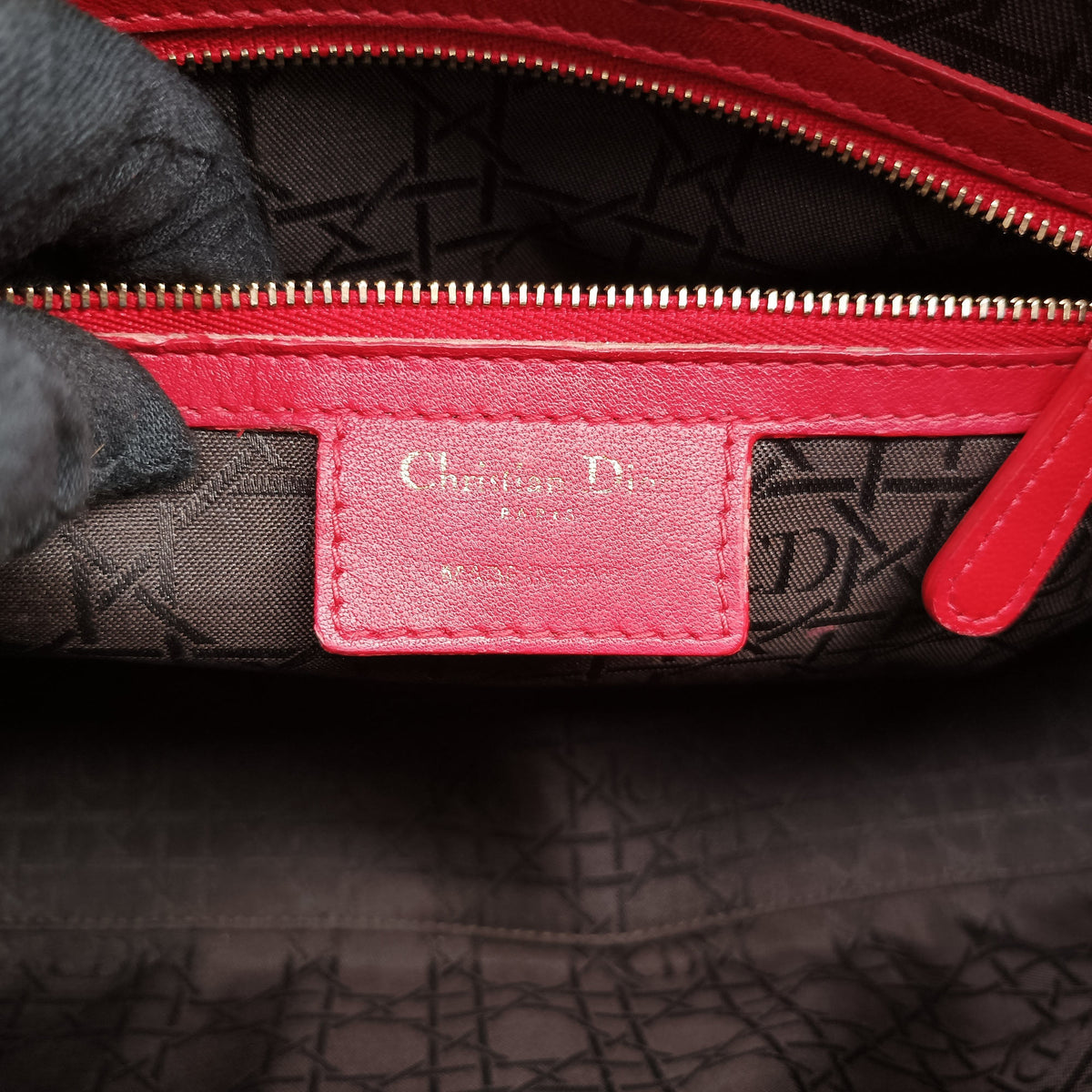 Pre-owned Christian Dior Lady Dior Red lambskin  handbag | stylenewstar