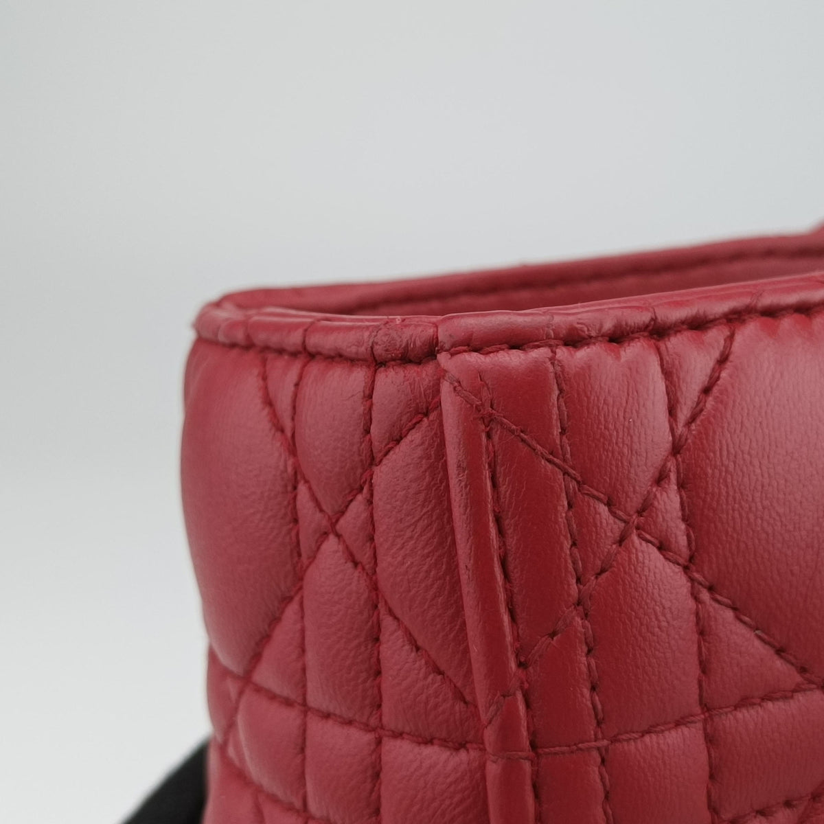 Pre-owned Christian Dior Lady Dior Red lambskin  handbag | stylenewstar