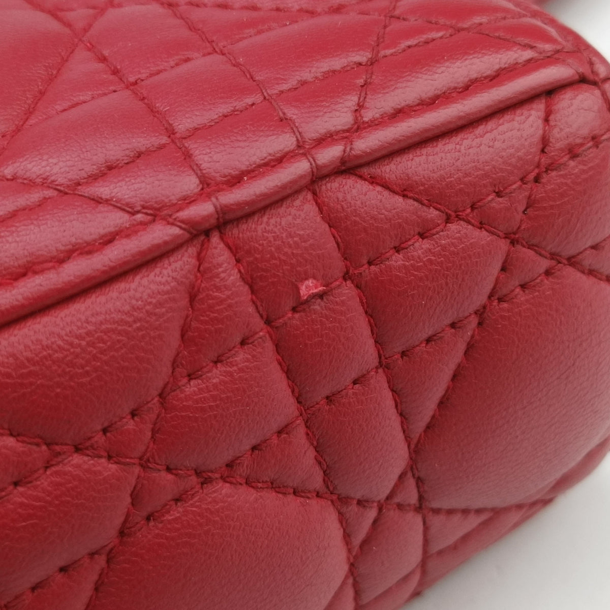 Pre-owned Christian Dior Lady Dior Red lambskin  handbag | stylenewstar
