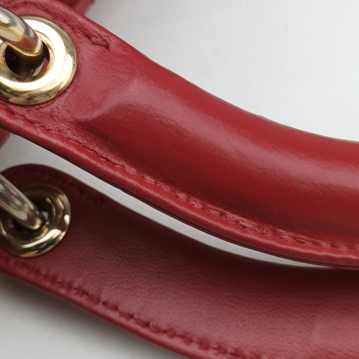 Pre-owned Christian Dior Lady Dior Red lambskin  handbag | stylenewstar