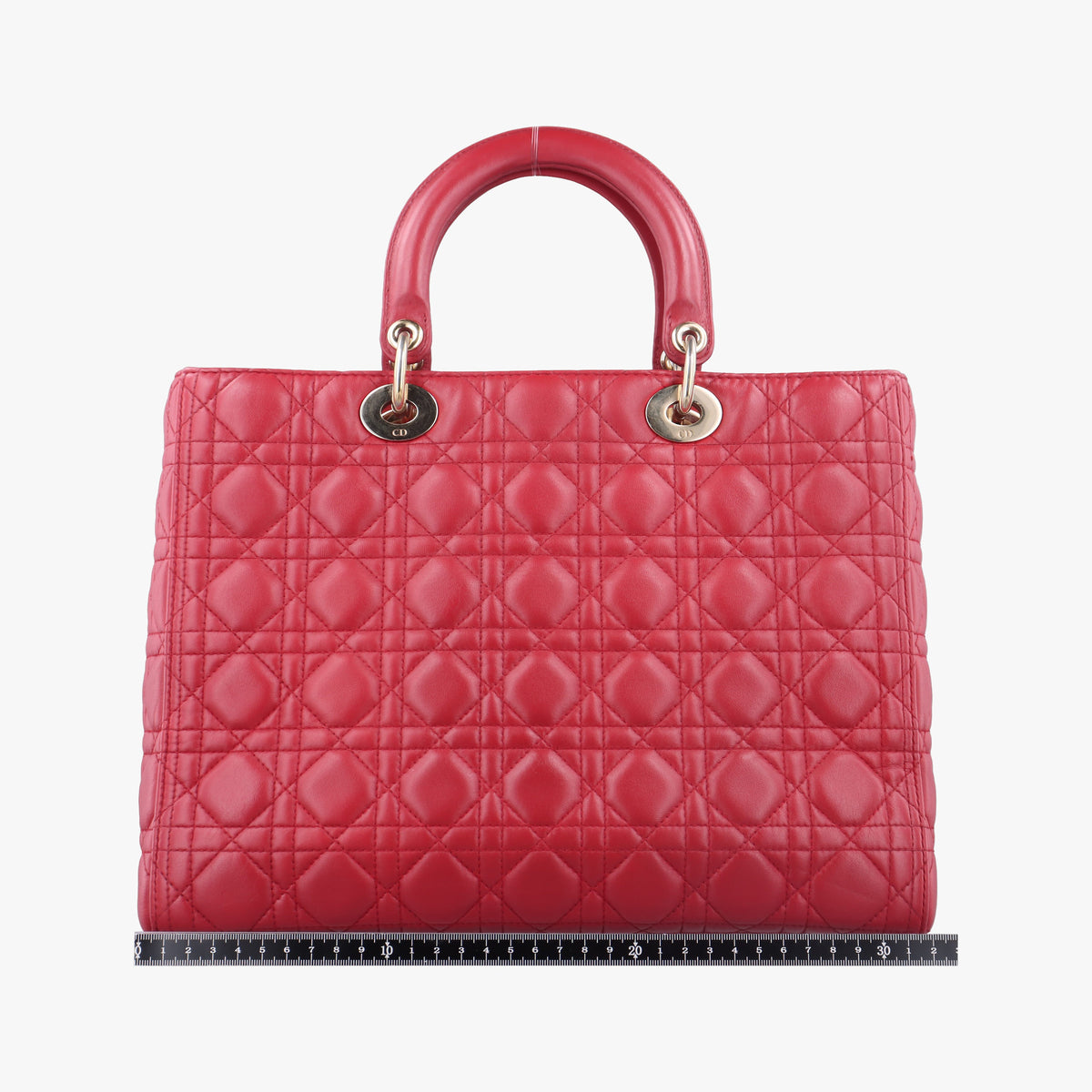 Pre-owned Christian Dior Lady Dior Red lambskin  handbag | stylenewstar