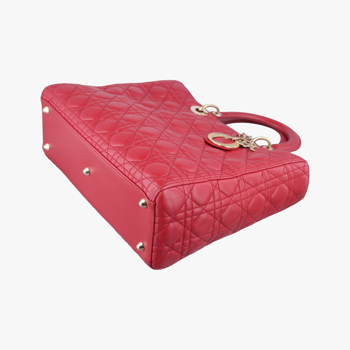 Pre-owned Christian Dior Lady Dior Red lambskin  handbag | stylenewstar