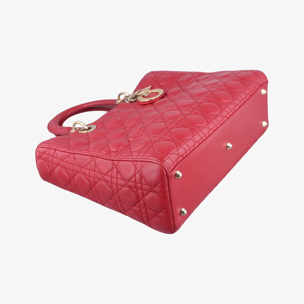 Pre-owned Christian Dior Lady Dior Red lambskin  handbag | stylenewstar