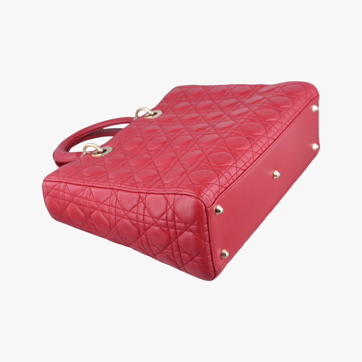Pre-owned Christian Dior Lady Dior Red lambskin  handbag | stylenewstar