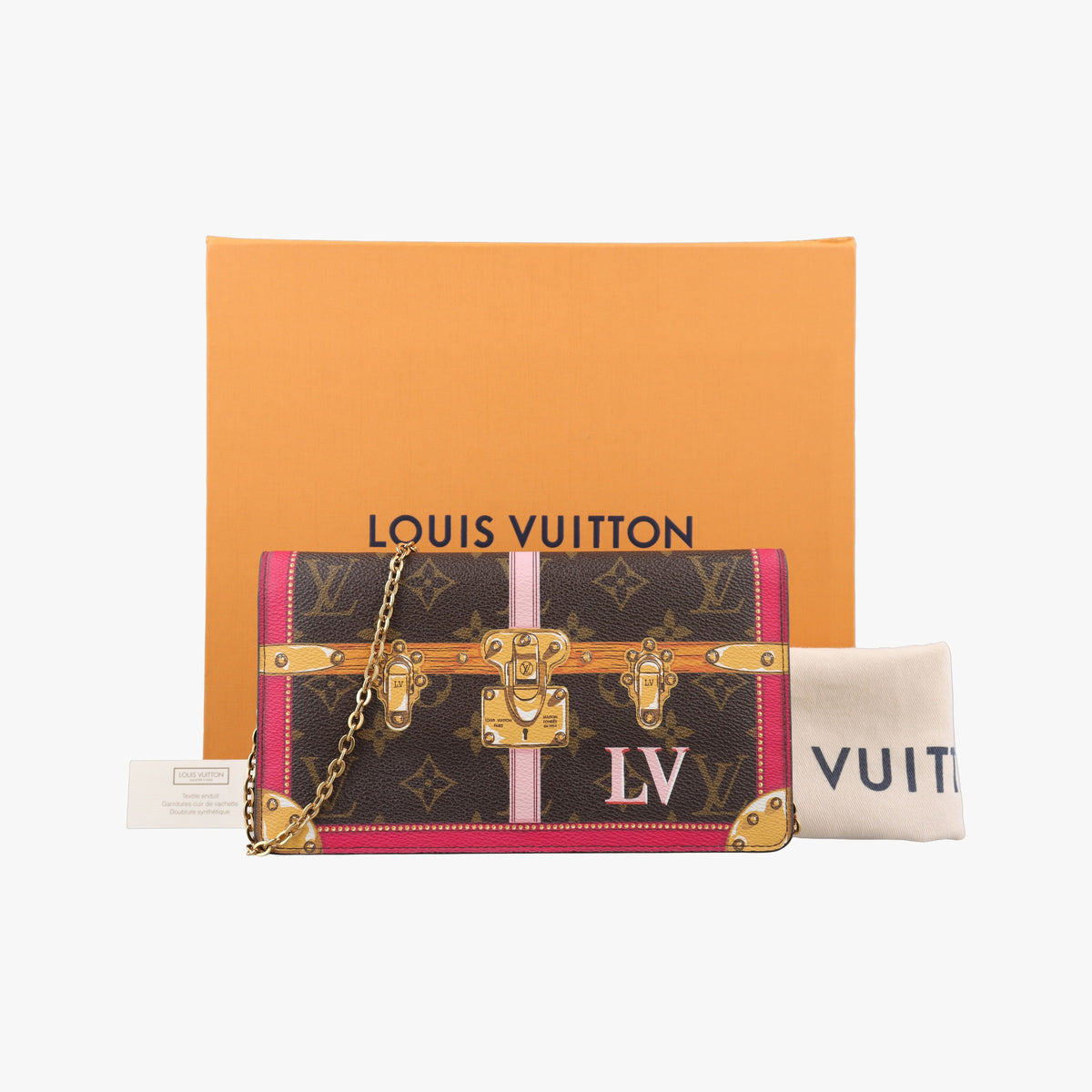 Secondhand Louis Vuitton Pochette Weekend brown×Fuchsia Pink Monogram Canvas M62456 shoulderbag | stylenewstar