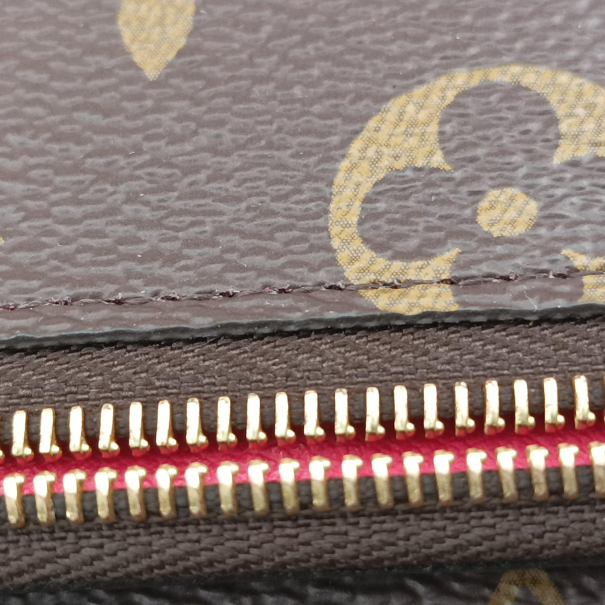 Secondhand Louis Vuitton Pochette Weekend brown×Fuchsia Pink Monogram Canvas M62456 shoulderbag | stylenewstar