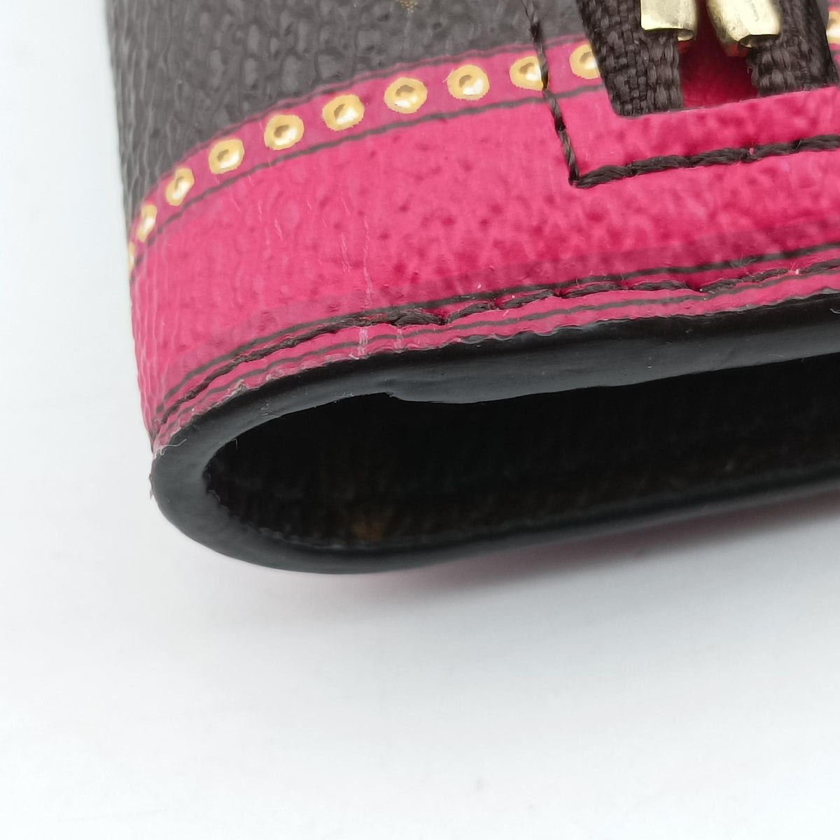 Secondhand Louis Vuitton Pochette Weekend brown×Fuchsia Pink Monogram Canvas M62456 shoulderbag | stylenewstar