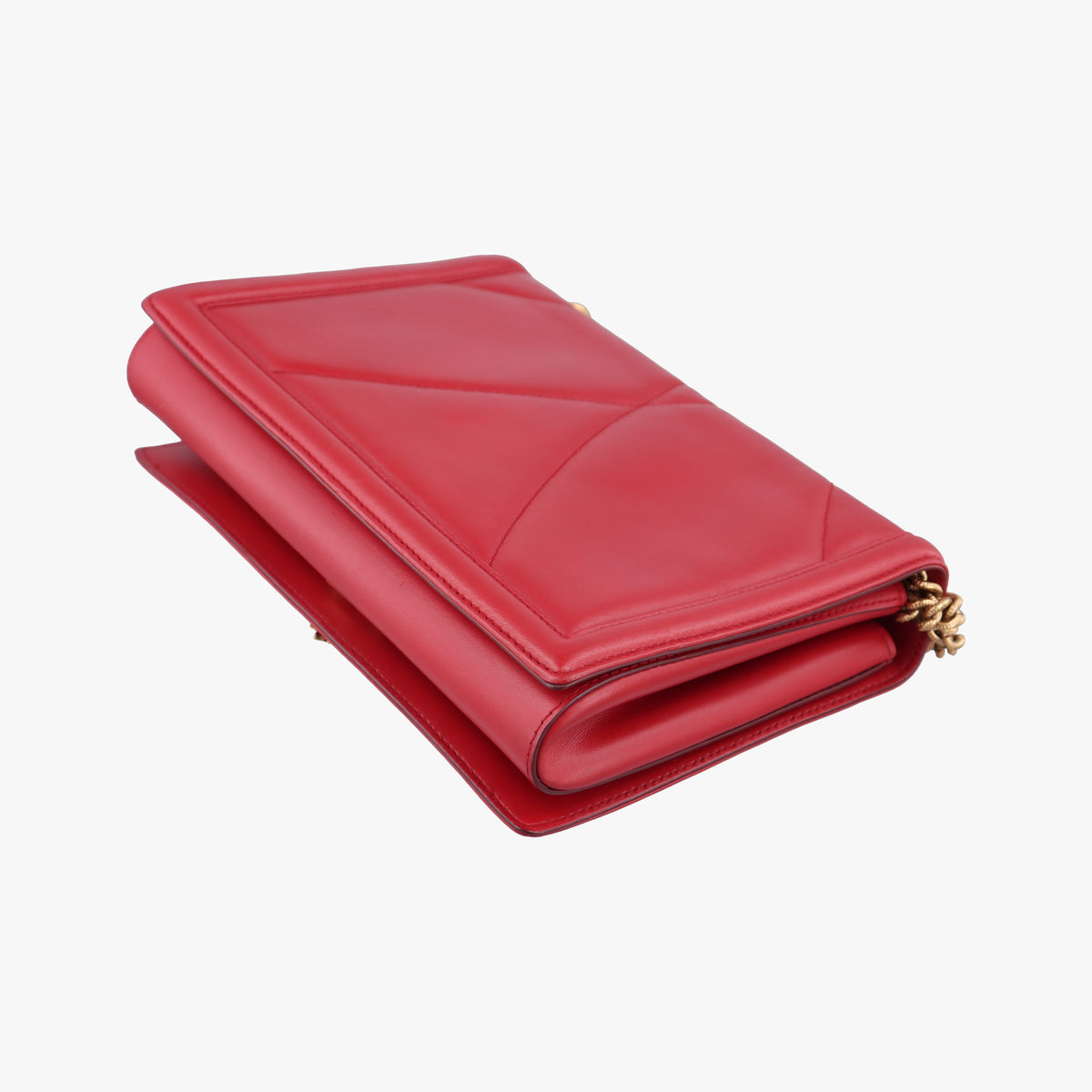 Pre-owned Dolce & Gabbana Devotion Red Leather  shoulderbag | stylenewstar