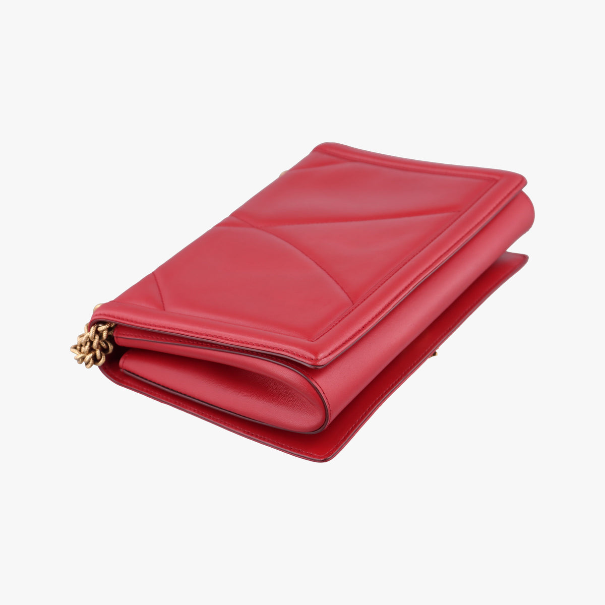 Pre-owned Dolce & Gabbana Devotion Red Leather  shoulderbag | stylenewstar