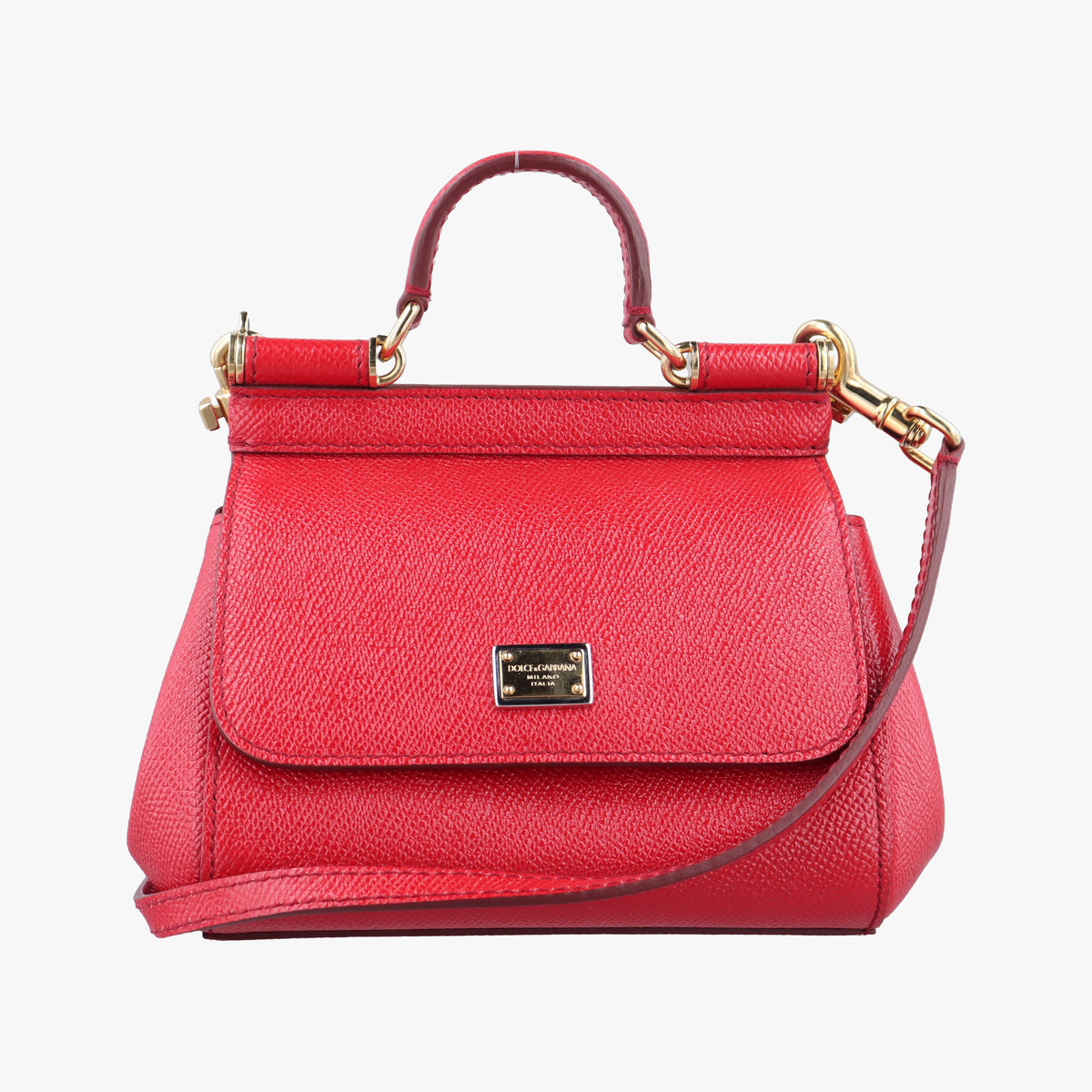 Pre-owned Dolce & Gabbana SICILY Red Leather  shoulderbag | stylenewstar