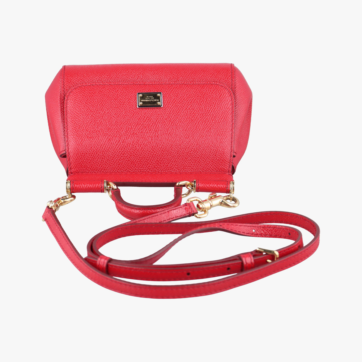 Pre-owned Dolce & Gabbana SICILY Red Leather  shoulderbag | stylenewstar
