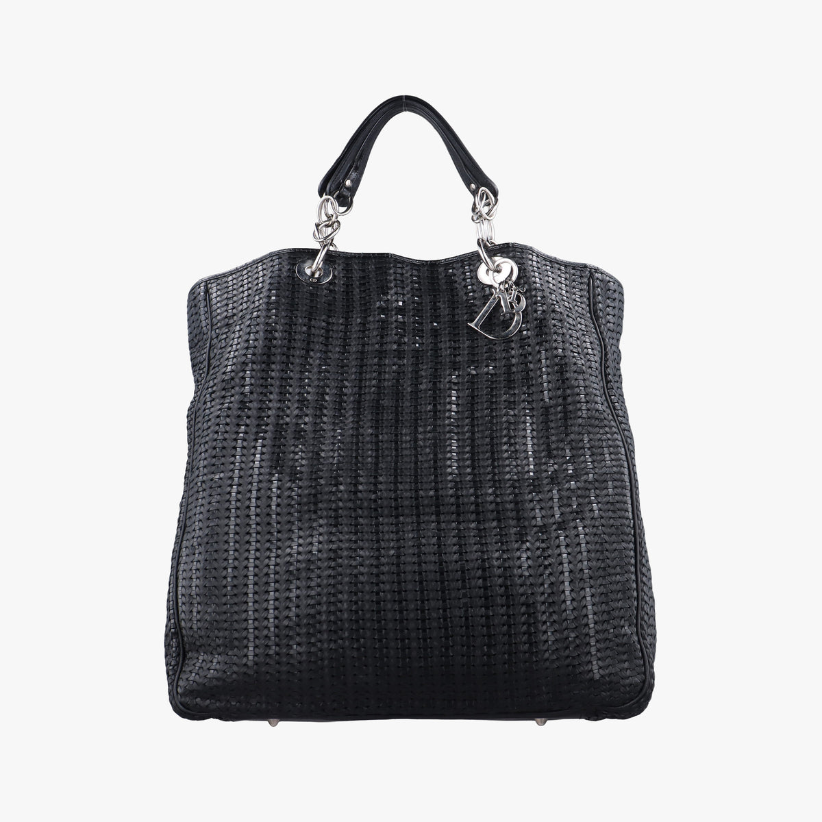 Secondhand Christian Dior Soft Lady Dior Intrecciato Tote Black lambskin  handbag | stylenewstar