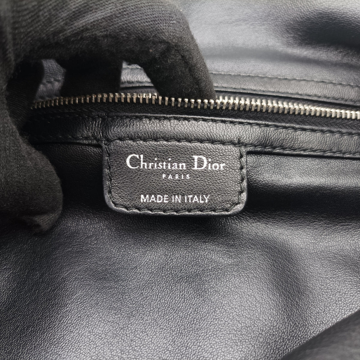 Secondhand Christian Dior Soft Lady Dior Intrecciato Tote Black lambskin  handbag | stylenewstar