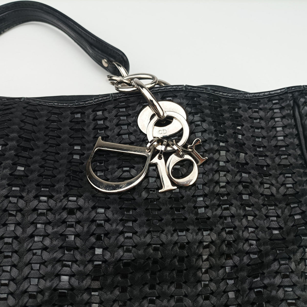 Secondhand Christian Dior Soft Lady Dior Intrecciato Tote Black lambskin  handbag | stylenewstar