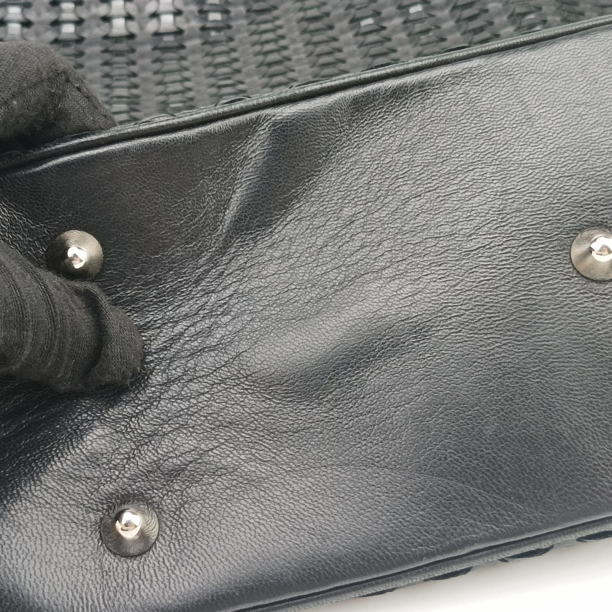 Secondhand Christian Dior Soft Lady Dior Intrecciato Tote Black lambskin  handbag | stylenewstar