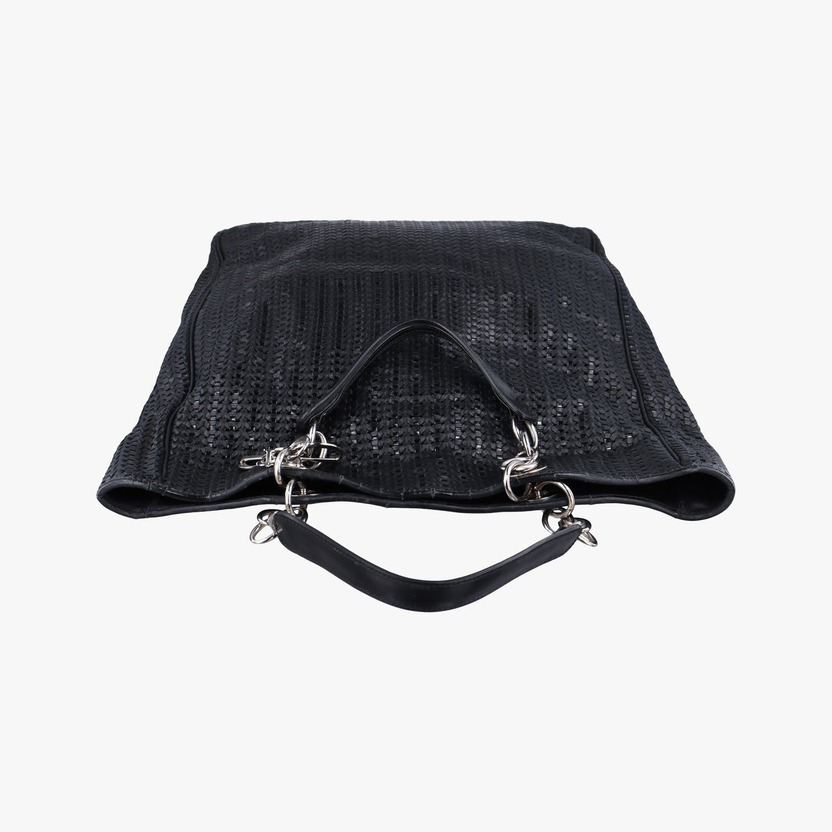 Secondhand Christian Dior Soft Lady Dior Intrecciato Tote Black lambskin  handbag | stylenewstar