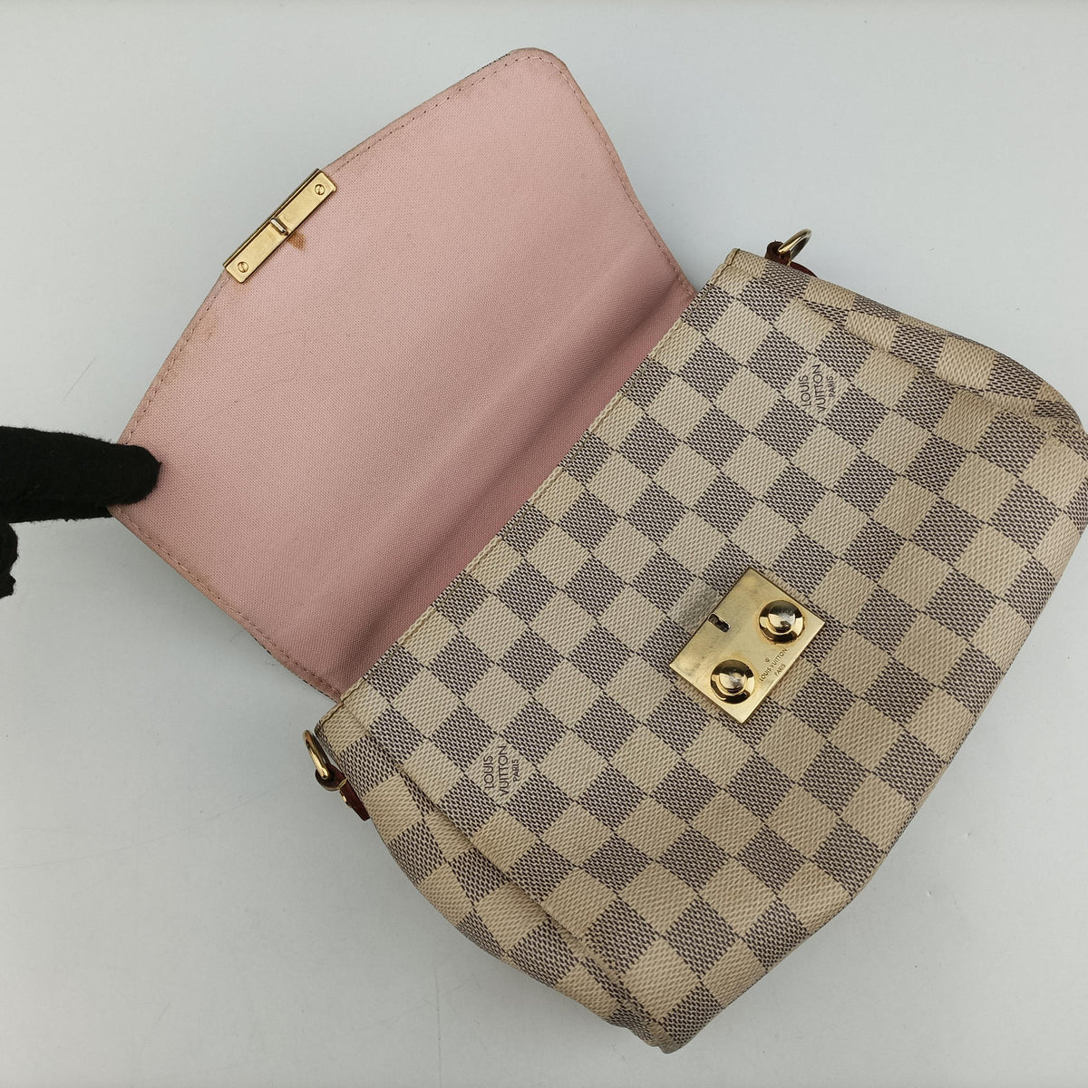 Pre-owned Louis Vuitton CROISETTE Azur Damier Canvas N41581 shoulderbag | stylenewstar