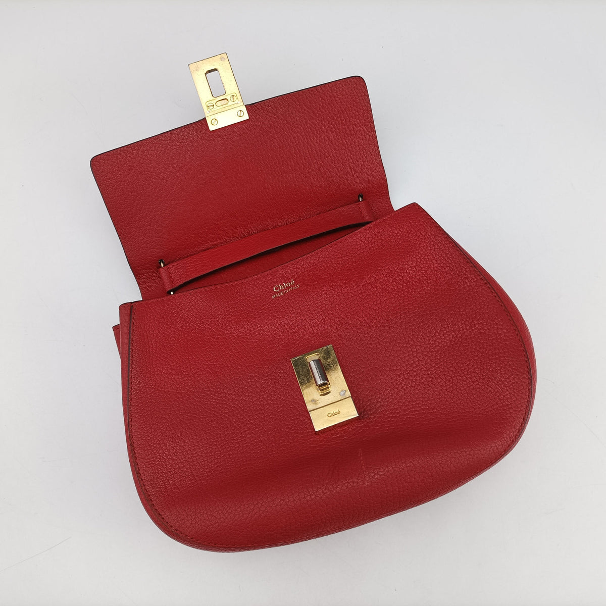 Pre-owned Chloe DREW Red Leather  shoulderbag | stylenewstar