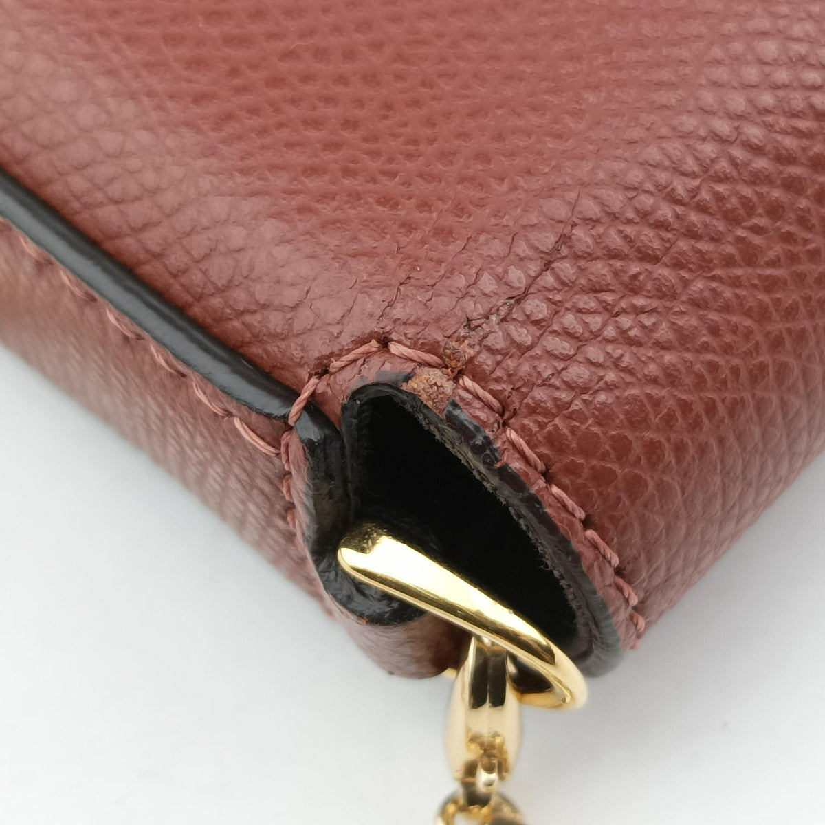 Pre-owned Fendi Kan I F Brown Leather 8BS032 shoulderbag | stylenewstar