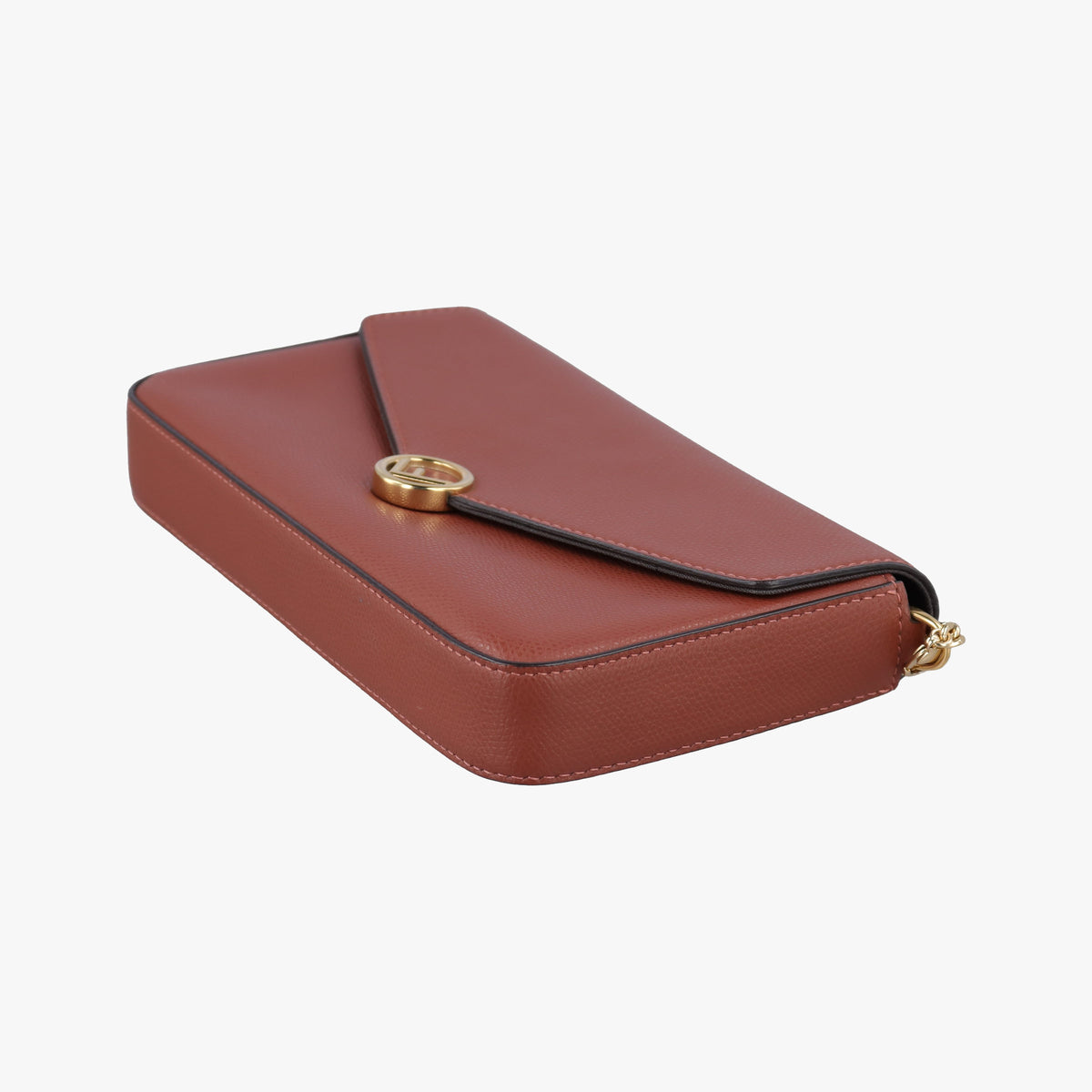 Pre-owned Fendi Kan I F Brown Leather 8BS032 shoulderbag | stylenewstar
