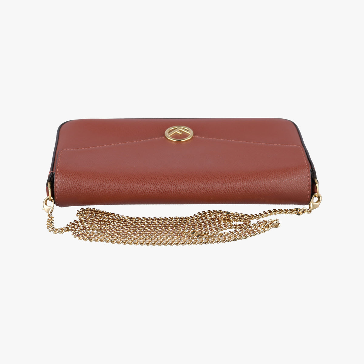Pre-owned Fendi Kan I F Brown Leather 8BS032 shoulderbag | stylenewstar