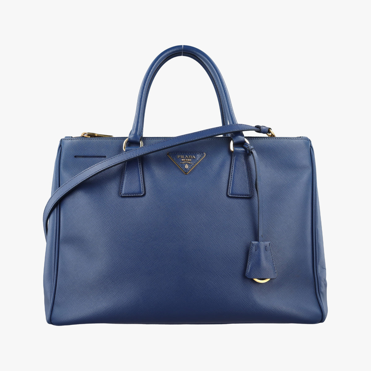 Pre-owned Prada Galleria Blue SAFFIANO Leather BN2274 shoulderbag | stylenewstar