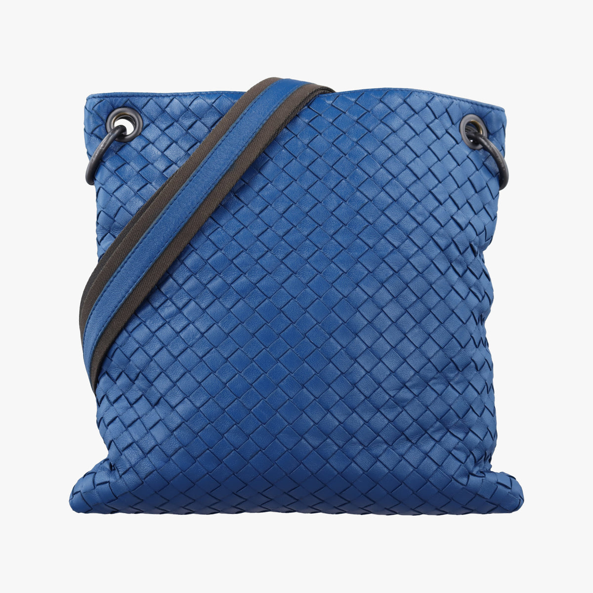 Pre-owned Bottega Veneta Intrecciato Blue lambskin  shoulderbag | stylenewstar