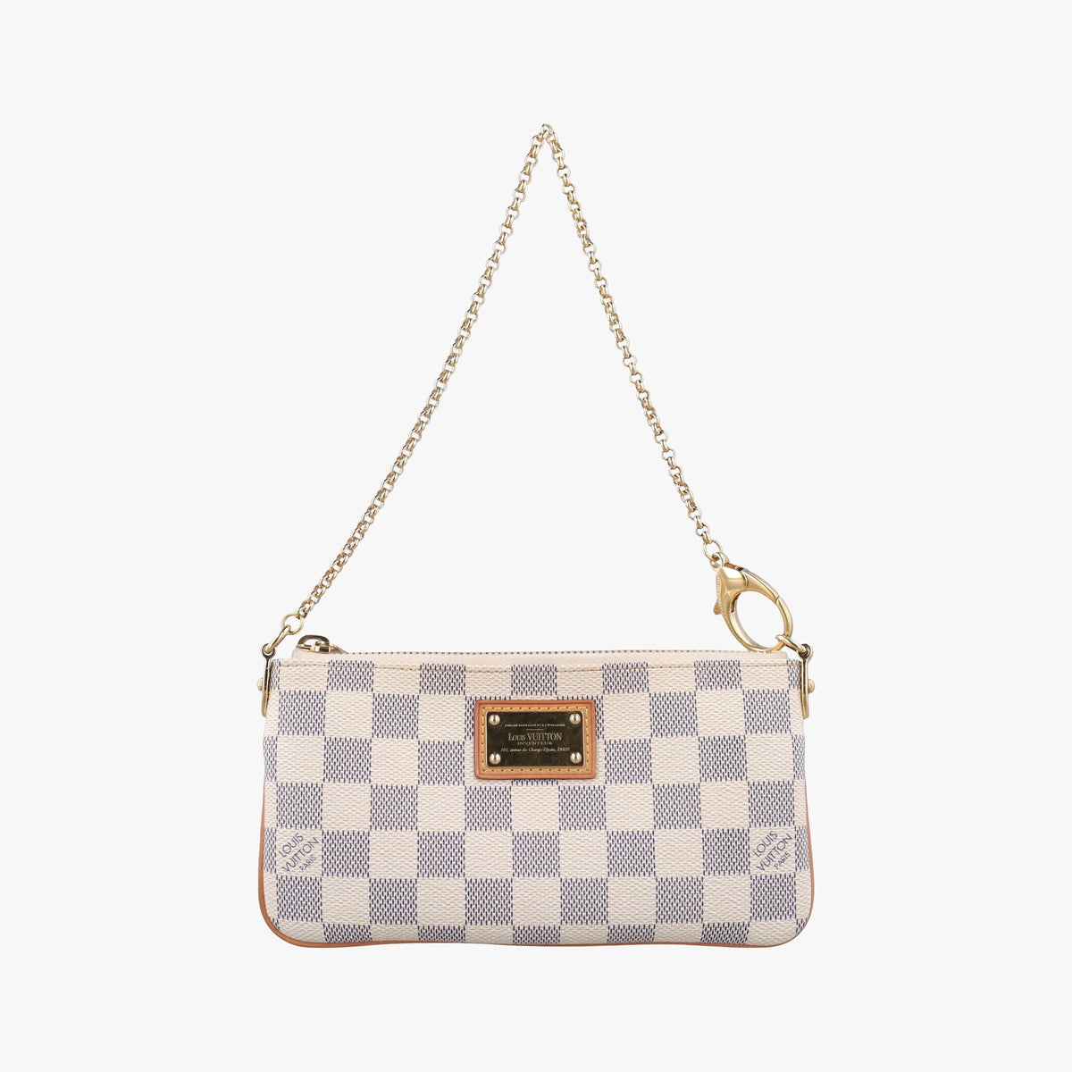 Secondhand Louis Vuitton Pochette Mila MM AZUR Damier Canvas N60027 handbag | stylenewstar