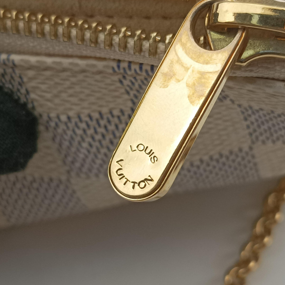 Secondhand Louis Vuitton Pochette Mila MM AZUR Damier Canvas N60027 handbag | stylenewstar