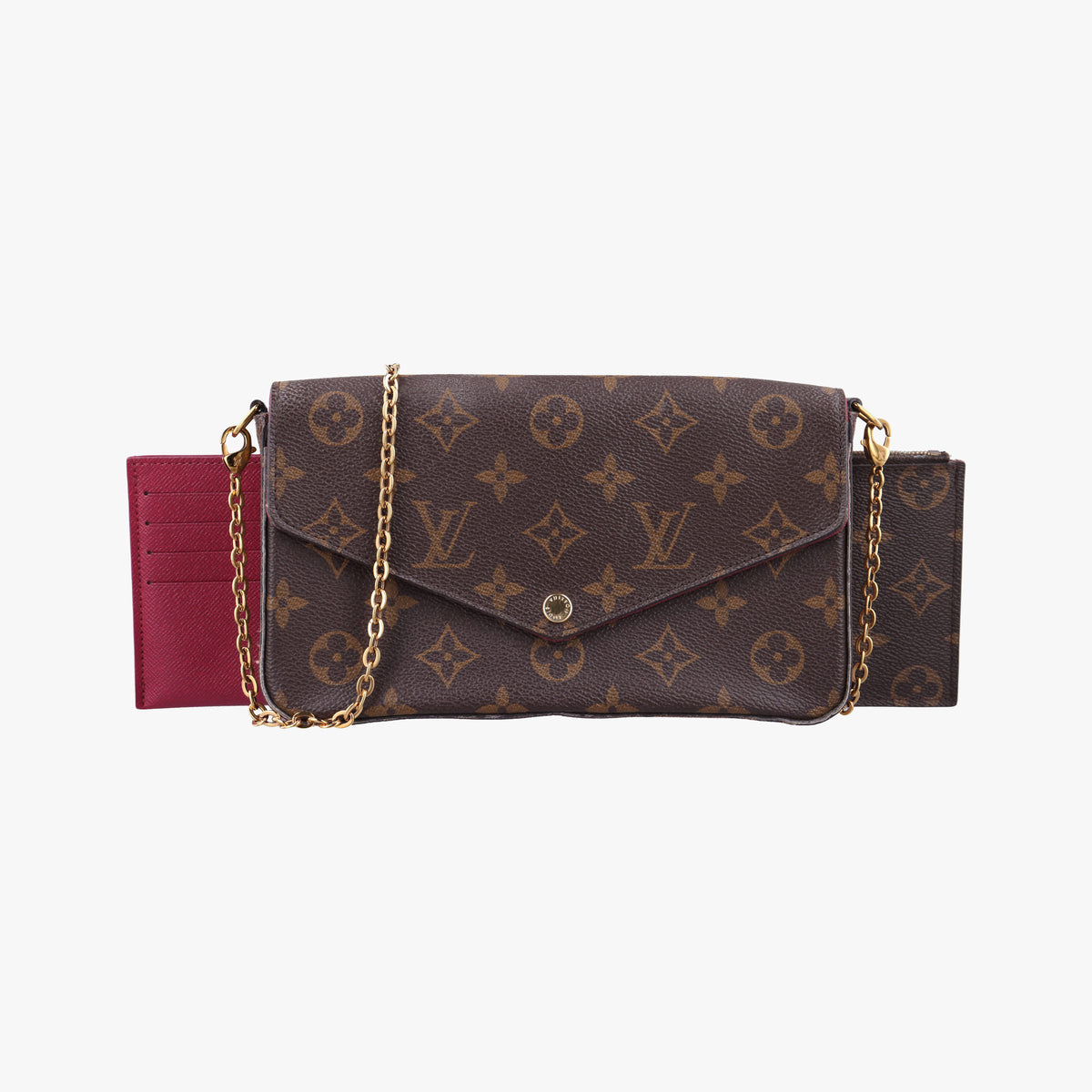 Pre-owned Louis Vuitton Pochette Felicie Brown Monogram Canvas M61276 shoulderbag | stylenewstar