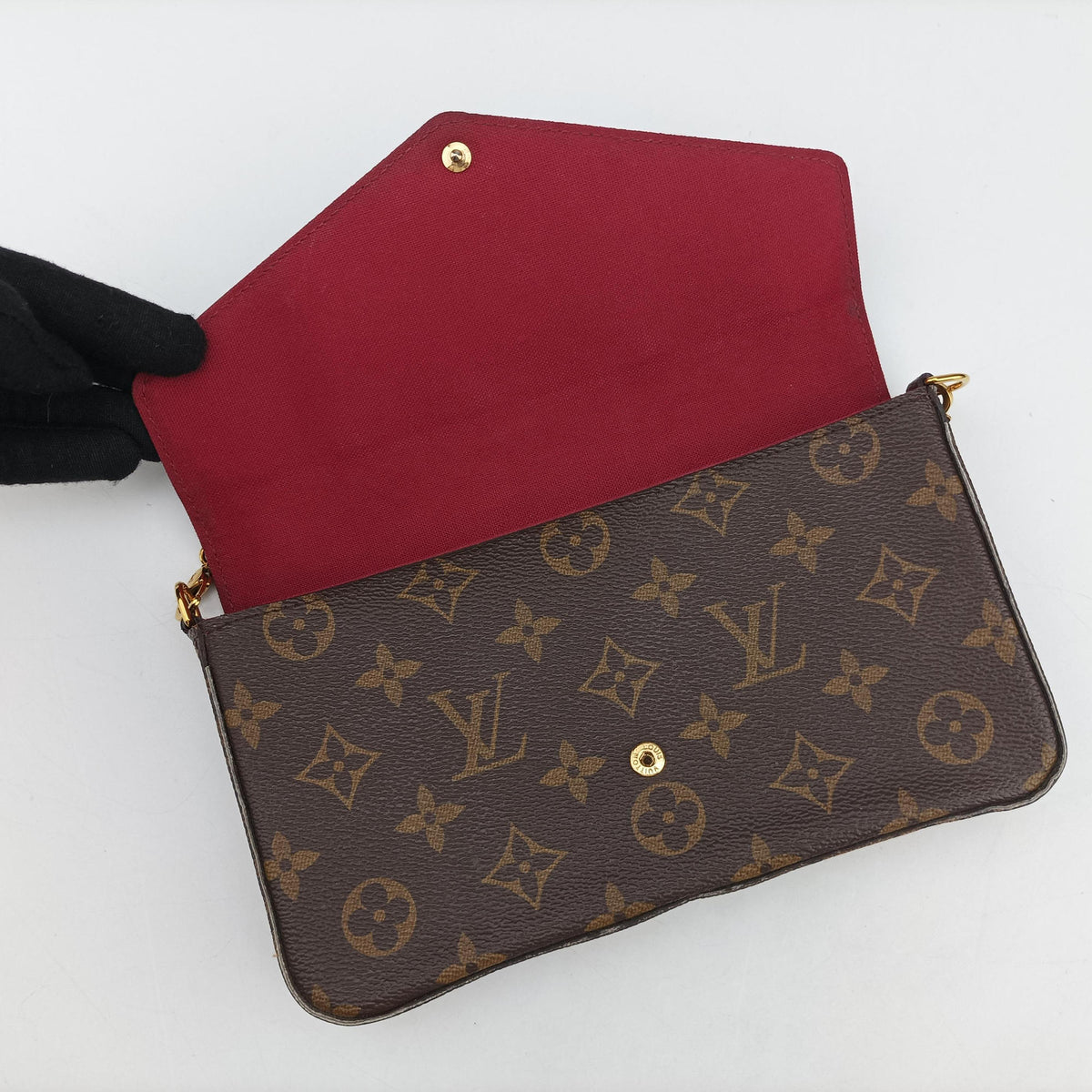 Pre-owned Louis Vuitton Pochette Felicie Brown Monogram Canvas M61276 shoulderbag | stylenewstar