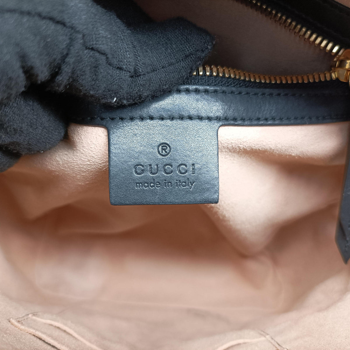 Pre-owned Gucci Bee GG Supreme beige×black PVC coated canvas×leather 427042 backpack/rucksack | stylenewstar
