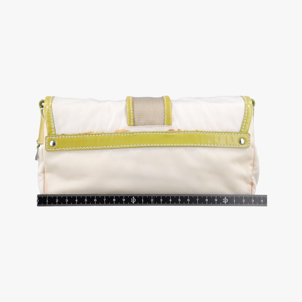 Pre-owned Prada pocket White nylon×Patent 1BD295 shoulderbag | stylenewstar