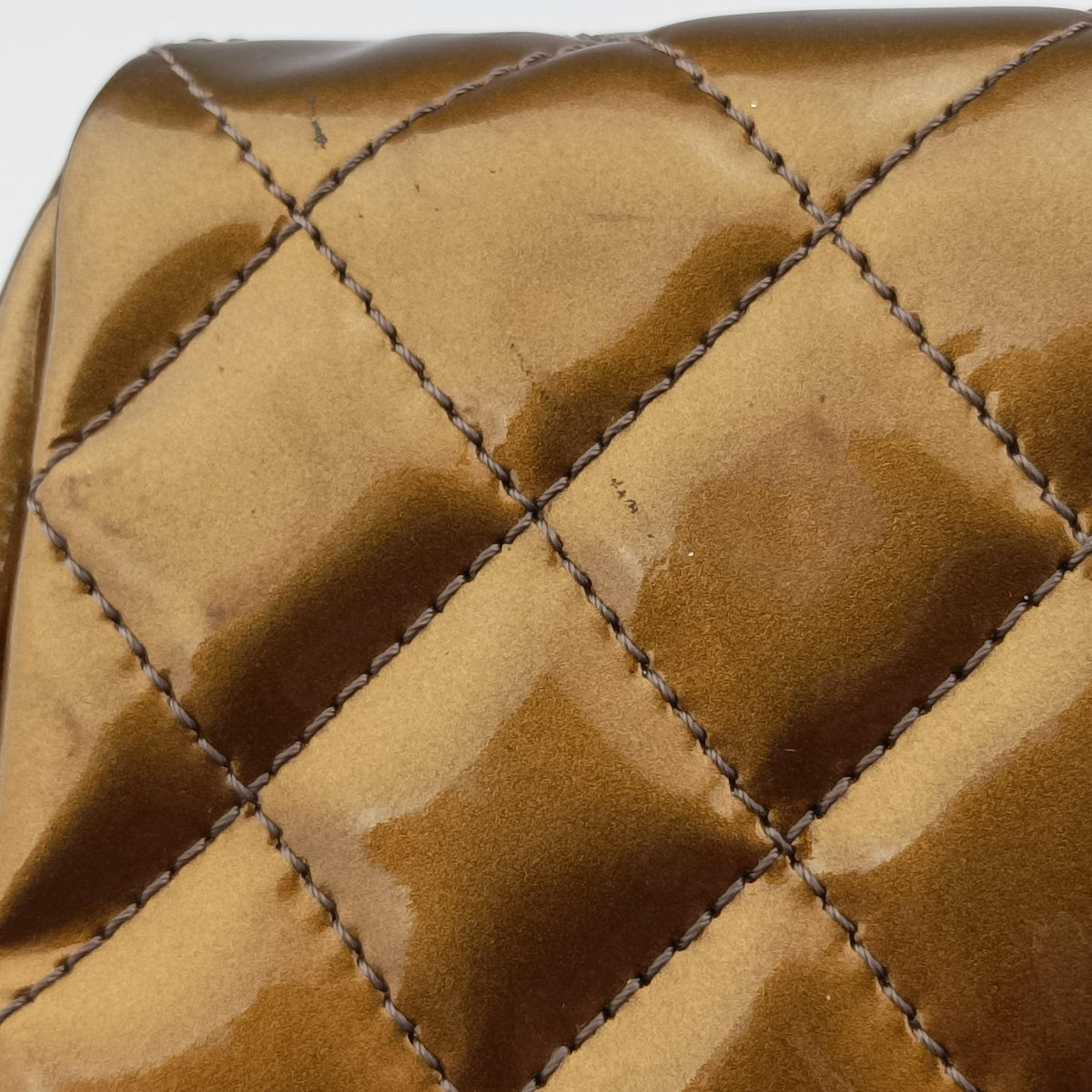 Vintage Chanel Mademoiselle Bowling Golden Patent A50557 shoulderbag | stylenewstar