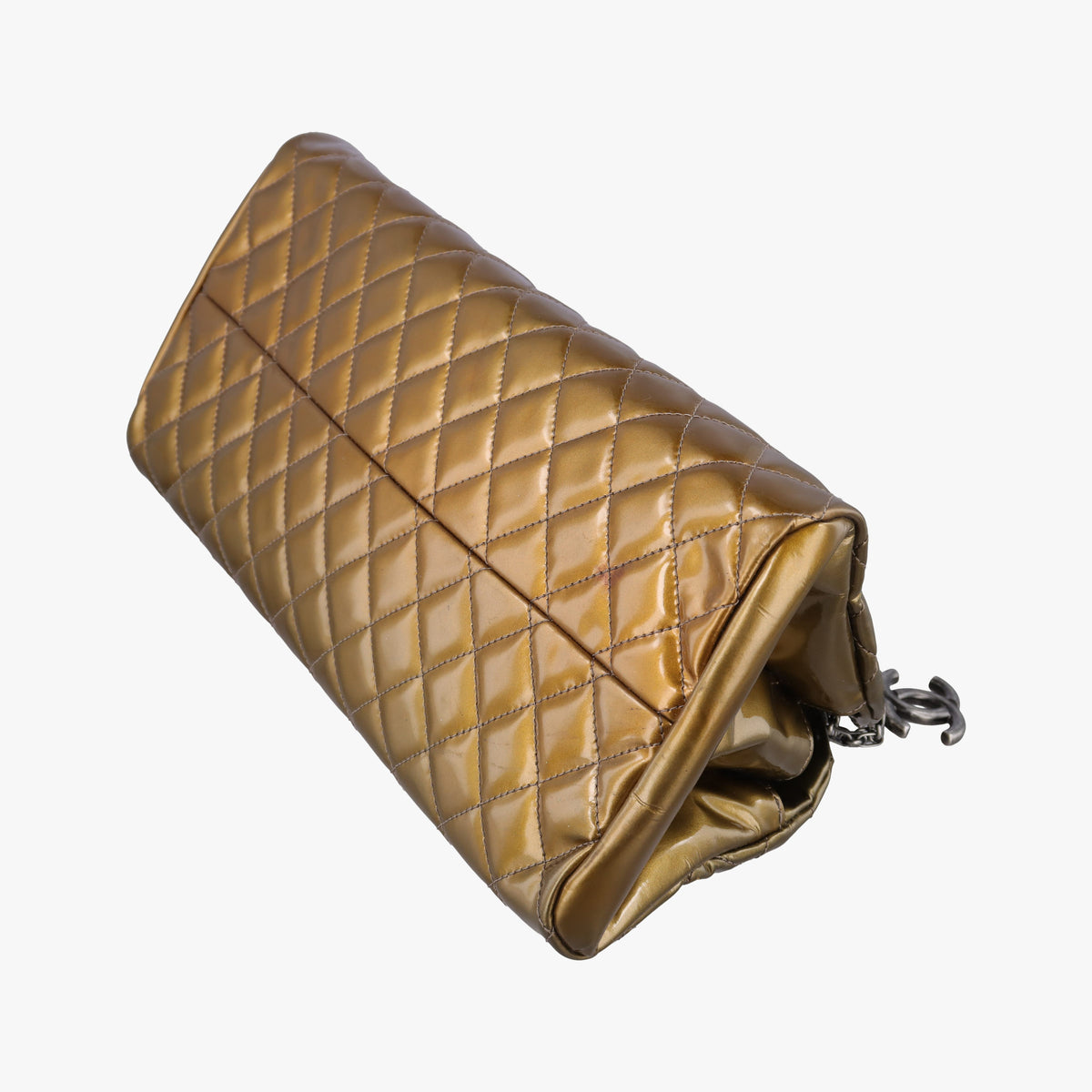 Vintage Chanel Mademoiselle Bowling Golden Patent A50557 shoulderbag | stylenewstar