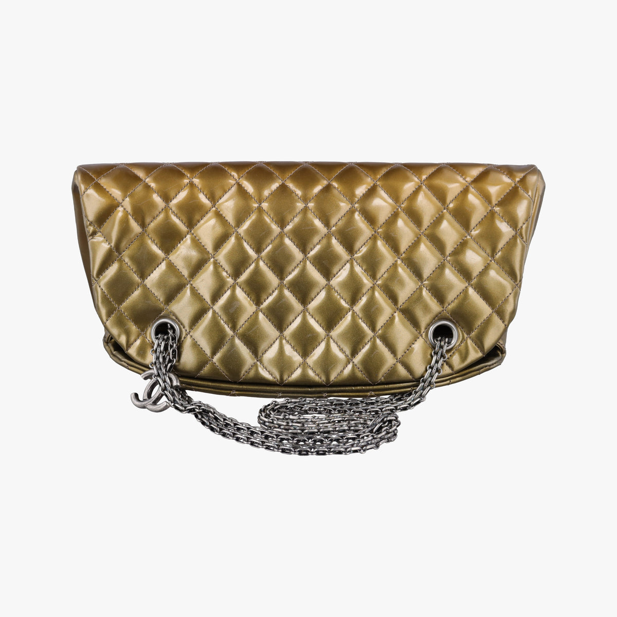 Vintage Chanel Mademoiselle Bowling Golden Patent A50557 shoulderbag | stylenewstar