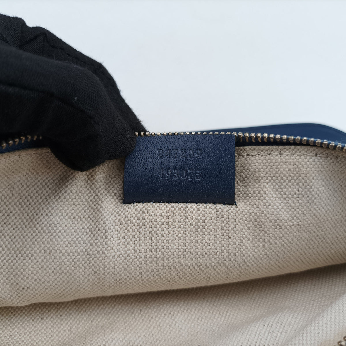 Vintage Gucci GG Craft Beige x Blue Canvas×Leather 247209 handbag | stylenewstar
