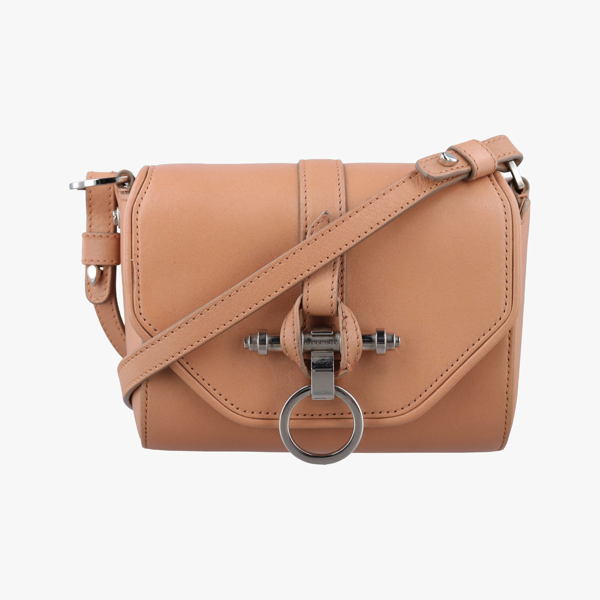 Pre-owned Givenchy Obsedia Camel Leather  shoulderbag | stylenewstar
