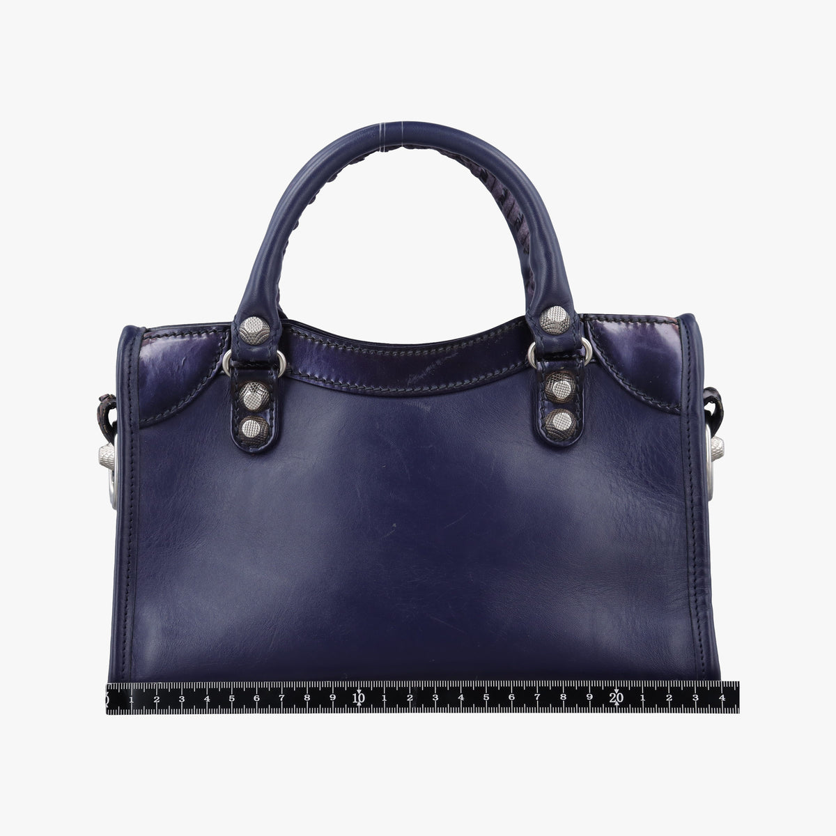 Pre-owned Balenciaga Classic City Mini Blue Leather  shoulderbag | stylenewstar